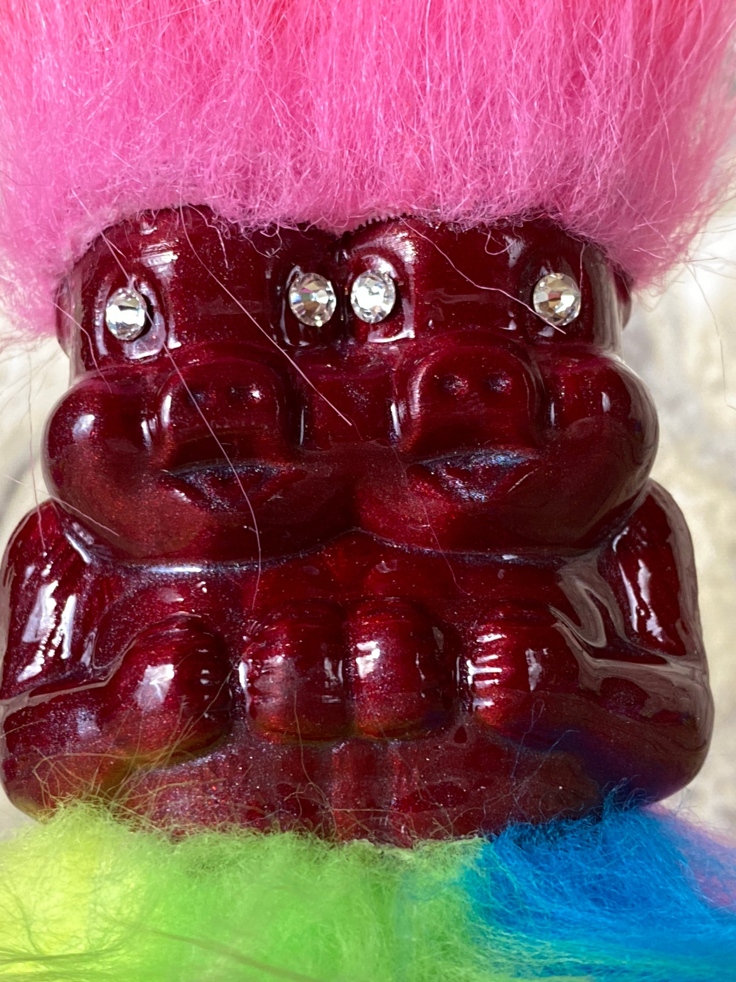 Extra Glossy Double Headed Pig Ape: Dark Red
