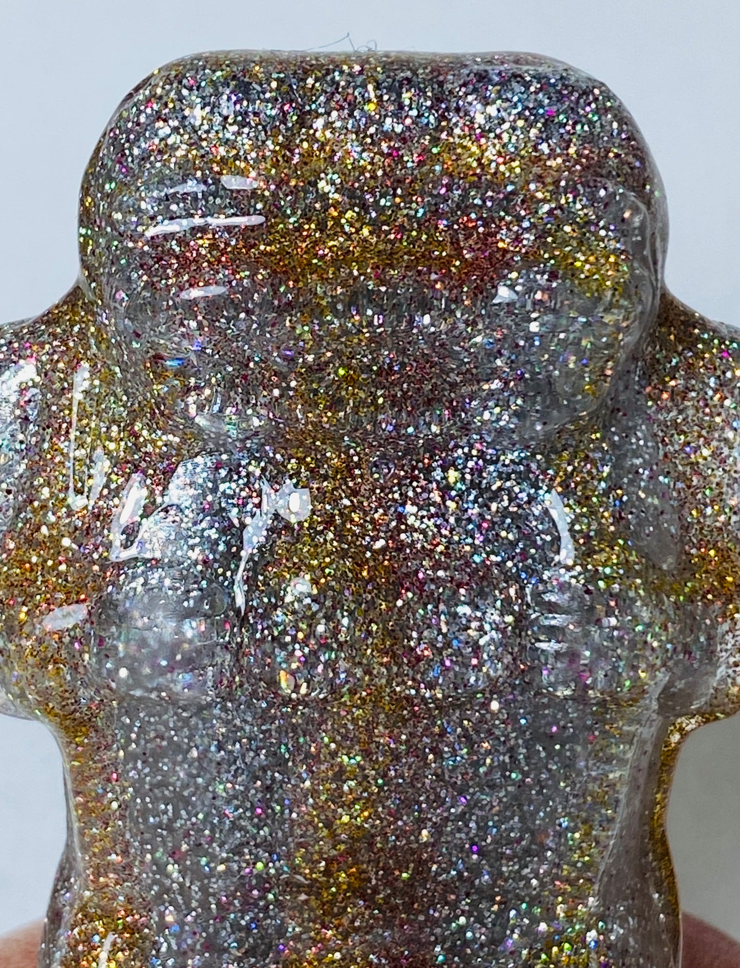 Resin Cast Glitter Dumps: Silver/Red/Gold