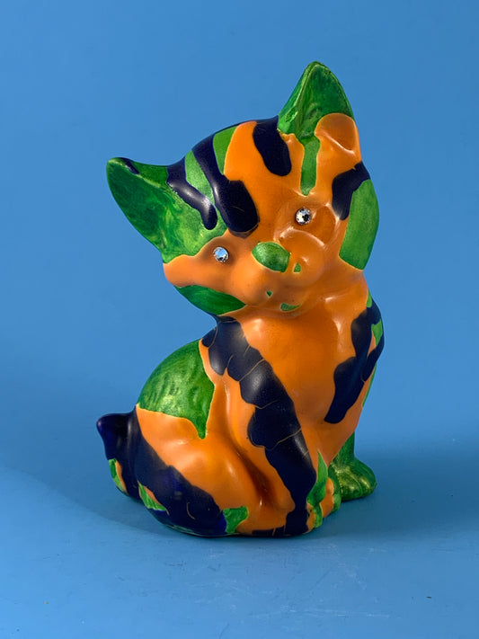 Orange/Blue cat with Green