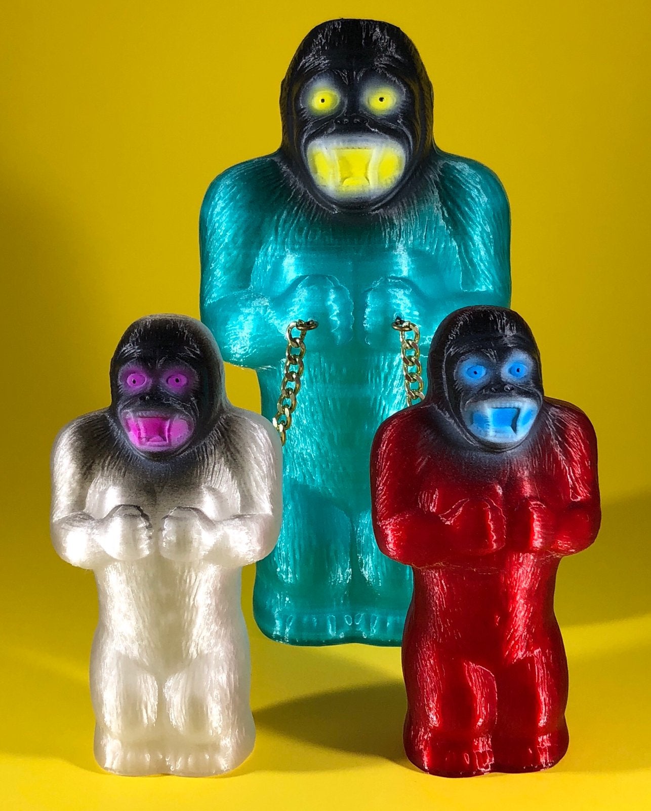 Blue, Red and White Translucent Chained Danger Apes