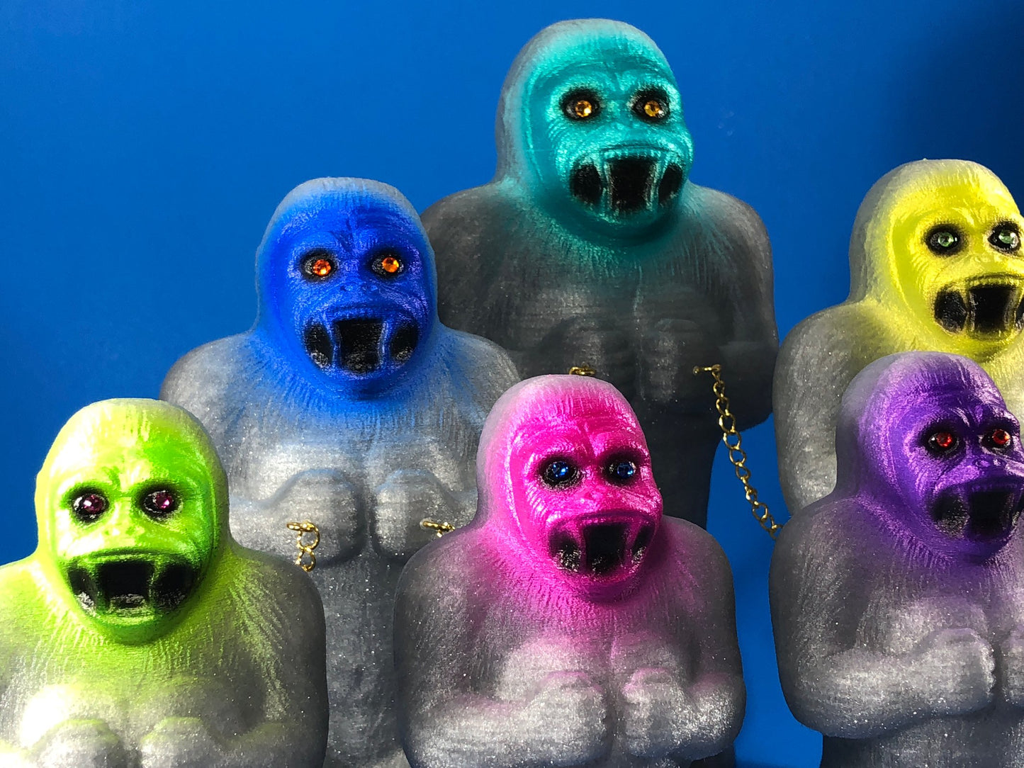 Gang of Seven Chained Glitter Apes